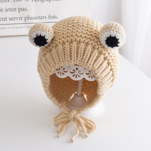 <span class=keywords><strong>Bonnet</strong></span> d'hiver pour bébé avec pompon, motif <span class=keywords><strong>grenouille</strong></span> mignon, en <span class=keywords><strong>crochet</strong></span>, grande taille, tricoté pour filles, <span class=keywords><strong>bonnet</strong></span> de Noël tendance - Product Image 4