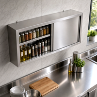 Armoires murales modernes en acier inoxydable, armoires pour toute la maison, armoires de cuisine pour restaurant, armoires murales