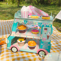 Support à cupcakes DIY en forme d'autobus à deux étages bleu pour l'anniversaire d'un bébé garçon, la Saint-Valentin, le Nouvel An et la remise des diplômes