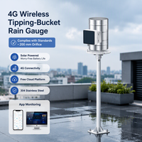 Capteur de pluie à godet basculant CIPPUS 4G avec alimentation solaire, surveillance à distance en temps réel, pluviomètre 200 mm, capteur 485