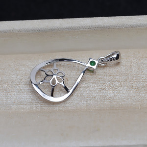 Wenchi S925, Plata, Accesorios para Perlas DIY, 10-12mm, Base para Colgante de Tocado Femenino, Soporte Inferior de 4mm, Semi-Acabado, 13946, China - Product Image 4