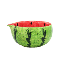 4Pcs Wholesale Custom Creativity Watermelon Ceramic Matcha Tea Kit with Cute Bamboo Chasen Whisk for Gift Matcha Set