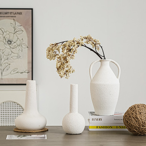 Nuovo Prodotto 2026 <span class=keywords><strong>Vaso</strong></span> da Fiori in Ceramica Moderno <span class=keywords><strong>Beige</strong></span> e Bianco, Creativo, Rustico, Fatto a Mano, Durevole, per Arredamento Soggiorno - Product Image 5