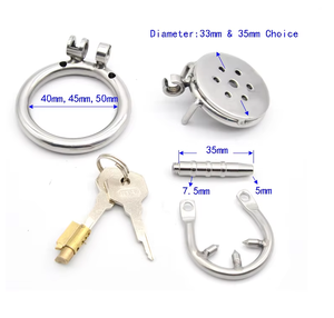 กรงไก่ตัวผู้สั้นทรงแบนมีเดือยแหลมทำจากโลหะมีท่อของเล่นทางเพศสำหรับล็อกอวัยวะเพศชาย - Product Image 2