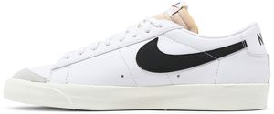 Nike Blazer Low '77 Vintage Blanc Noir Chaussures de skate pour hommes Tige en cuir Semelle extérieure en caoutchouc - Product Image 1