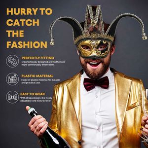 <span class=keywords><strong>Masque</strong></span> de fête de style vénitien pour <span class=keywords><strong>homme</strong></span>, nouveau <span class=keywords><strong>masque</strong></span> de carnaval d'Halloween, <span class=keywords><strong>masque</strong></span> de bal de déguisements, <span class=keywords><strong>masque</strong></span> de fête de Venise en résine - Product Image 4