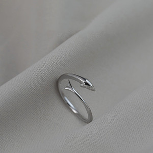 Dolphin <b>Ring</b> For Women <b>Open</b> Design Minimalist Animal Shape Jewelry Gift - Product Image 3