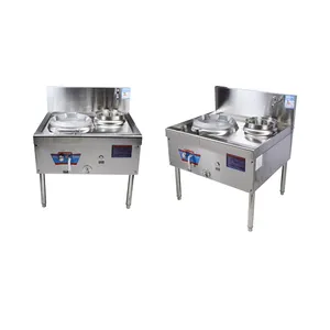 Industrial energy saving New Design Low Pressure Double Burner with Soup Pot Gas Stove with Electric Cable