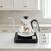 Bouilloires électriques intelligentes de 0,8 L en acier inoxydable, cafetières et théières, bouilloire électrique à col de cygne avec affichage numérique et thermos Strix