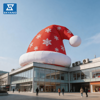 Chapeau de Noël gonflable géant, modèle chapeau de Père Noël, ballon pour la publicité de Noël, décoration de toit de maison