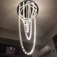 Lustre créatif en perles de verre pour salon, escalier, hôtel, duplex, éclairage longue suspension