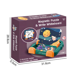 Mainan pendidikan anak, papan gambar magnetik papan putih dengan Set Puzzle magnetik <span class=keywords><strong>2</strong></span> In 1 - Product Image 6