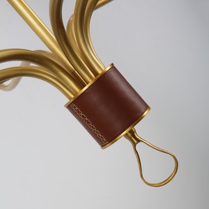 Brass and fabric shade decorative pendant <b>light</b>—suitable for studies, living rooms, villas, bedrooms, and <b>dining</b> rooms. - Product Image 4