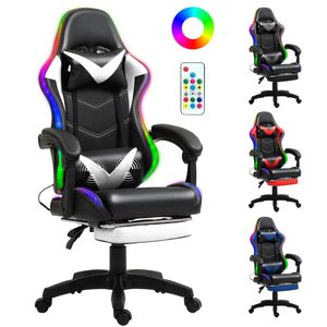 Chaise de jeu d'ordinateur de massage en cuir rouge pliable bon marché en gros Chaises de jeu Silla <span class=keywords><strong>Gamer</strong></span> Racing RVB avec lumières et haut-parleurs - Product Image 3
