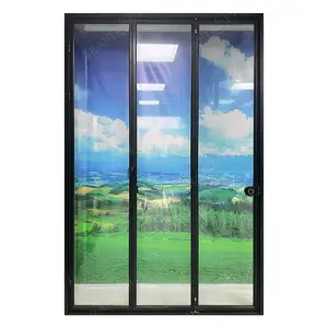 Precio barato personalizado externo nuevo diseño plegable puertas de patio fábrica al por mayor marco de aluminio puerta plegable de vidrio templado
