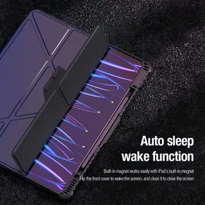 Nillkin pour Apple <span class=keywords><strong>iPad</strong></span> Pro 11 13 2024 étui armure pare-chocs en cuir réveil automatique Flip Slide caméra protecteur couverture arrière lentille stylo tenir - Product Image 6
