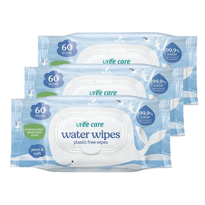 Pure water wipes HOT selling Plant based ultra soft baby wipes wholesale biodegradable 99.9%water for sensitive skin