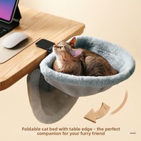 Lit pour chat en velours le plus vendu - Pliable, style bureau et hamac, design respirant et chaud pour usage intérieur