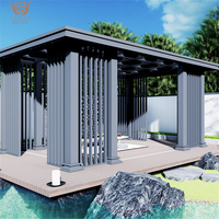 Gazebo de Patio con Techo Doble de Aleación de Aluminio para Exteriores, Impermeable, Resistente al Viento y a la Nieve, Pérgola con Mosquitera