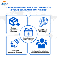 Compresseur d'air à vis ZAKF certifié CE 15KW20HP 16 bars à vitesse variable PM avec sécheur et réservoir, lubrifié, à roulement fixe