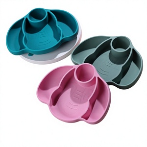 Bestseller Transfrontaliero: <span class=keywords><strong>Set</strong></span> per la Cura del Bambino con Piatti in Silicone a Forma di Elefante, Ciotole con Ventosa, Stile Cartone Animato, Sicuro per Alimenti - Product Image 1