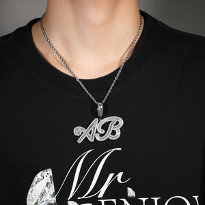 Tranish-Collar personalizado con nombre y <span class=keywords><strong>letra</strong></span> inicial de circonia cúbica, colgante de cuarzo, adornos, tendencias de joyería, <span class=keywords><strong>2022</strong></span> - Product Image 4