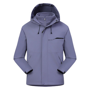 Automne hiver hommes en plein air alpinisme sport <span class=keywords><strong>veste</strong></span> ample épaissi coupe-vent décontracté trois-en-un fermeture à glissière solide - Product Image 1