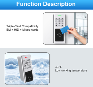 Không thấm nước IP66 125Khz 13.56MHz gần RFID NFC thẻ kim loại nút bàn phím điều khiển truy cập cửa với Wiegand - Product Image 4
