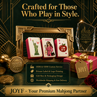Ensemble de mahjong américain de luxe JOYF, 160 tuiles gravées à dos rose sur le thème de New York, boîte cadeau OEM pour la vente en gros et l'étiquetage privé