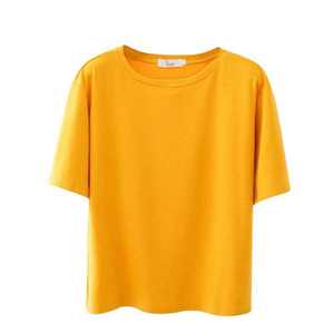Camiseta de Algodón Premium para Mujer, Suave y Transpirable, Manga Corta, Informal, Ligera y Cómoda para Uso Diario, Venta al Por Mayor - Product Image 4