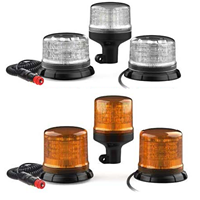 Faro di Segnalazione con Lente Ambra, LED R65 12V 24V, Certificato ECE SAE CA, LED Trasparente, Materiale Plastico Fumé, Prodotto in Cina