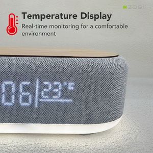 Trending Tech Gadgets 6in 1 5W Reproductor de música 15W Cargador inalámbrico Despertador RGB Lámpara de noche Música Altavoz inalámbrico