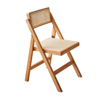 Chaise de salle à manger moderne en bois massif avec design pliable pour la maison, les cafés et les balcons