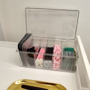 Chiaro acrilico multiuso organizzatore di stoccaggio per gioielli unguento cotone tampone contenitori per la visualizzazione del campione - Product Image 1