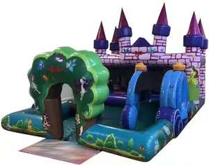 Château gonflable amusant sur le thème de <span class=keywords><strong>la</strong></span> forêt, <span class=keywords><strong>parc</strong></span> d'attractions gonflable pour enfants, château gonflable avec piscine à balles pour tout-petits - Product Image 1