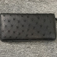 Portefeuille fin en cuir de luxe RC103 en peau d'autruche pour hommes et femmes, porte-cartes de créateur, vente en gros