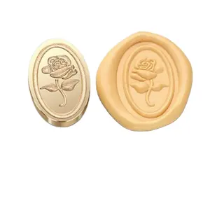 Đám Cưới Laurel Wax Stamp, Thực Vật Vòng Hoa Phong Bì Con Dấu, Nổi 3D Rose Flower Leaf Wax Seal Stamp