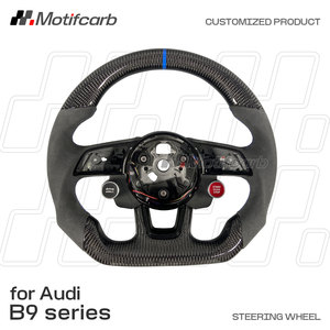 พวงมาลัยคาร์บอนไฟเบอร์แบบกำหนดเองพร้อมปุ่มสตาร์ท/สต็อปสำหรับ Audi B9 A3 A4 A5 RS5 RS4 RS3 S5 S4 S3 Sportback ปี 2016-2024 - Product Image 2