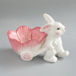 Panier <span class=keywords><strong>de</strong></span> <span class=keywords><strong>fruits</strong></span> <span class=keywords><strong>en</strong></span> <span class=keywords><strong>céramique</strong></span> rose <span class=keywords><strong>de</strong></span> printemps avec fleur <span class=keywords><strong>de</strong></span> tulipe et lapin mignon - Product Image 5