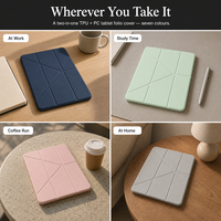 Casing iPad Pro 13 Inch Tipis, Folio Cover Tablet 2 in 1 TPU PC Soft Touch Matte, Stand Lipat, Custom OEM, Supplier Grosir