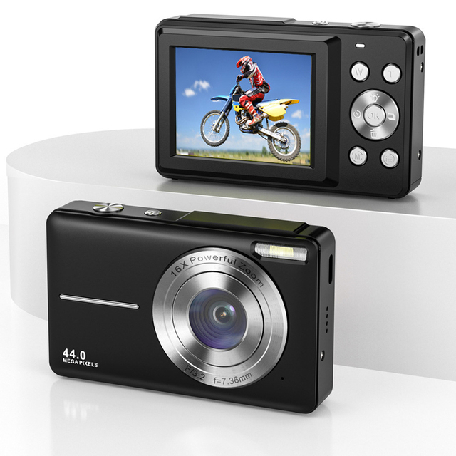 DC403 44MP 16X Zoom Mini Video Camcorder 1080P HD Digital Camera with Monocular Telescope & Anti-Shake for Kids