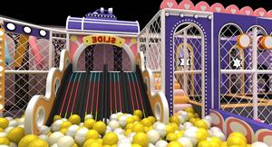 Ensemble de jeu souple blanc et pastel en matériau écologique Équipement de cabane de jeu intérieur avec fosses à balles/jeu de projecteur interactif/parc de trampoline - Product Image 3