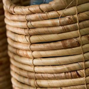 Set of 2 Long Water Hyacinth Circle <b>Storage</b> <b>Wall</b> <b>Baskets</b> Handmade Eco-Friendly Multi-Purpose Made in China Wholesale - Product Image 4