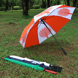Parasol de golf <span class=keywords><strong>le</strong></span> <span class=keywords><strong>plus</strong></span> populaire de 60 pouces, tissu polyester orange coupe-vent avec logo personnalisé, parapluie de golf monocouche - Product Image 2