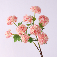 Fabricants Vente en Gros Fausses Fleurs Décoratives 3 Tête Boule de Neige Hortensia Décoration de Mariage Centre de Table Fleur