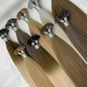 Venta al por mayor de doble trama Mini queratina punta plana Pre-Bonded Extensiones de cabello humano sin Remy - Product Image 5