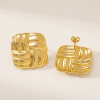 Boucles d'oreilles clous fantaisie en acier inoxydable 304 plaqué or, motif floral, soleil, étoile, nœud, bijoux de mode