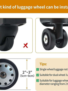 Tragbare Silikon-Kofferrollenabdeckung Schutz für Trolley-Koffer Rollenschuhe Reisegepäck Koffer-Rad Silikon-Schutzhülle - Product Image 3