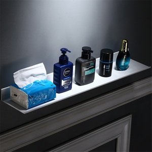 White Modern <b>Corner</b> Bathroom Single-Layer Rectangular Zinc Alloy Vanity Rack Storage Shelf Space for Home Use - Product Image 2