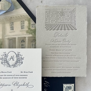 Invitaciones de Boda de Papel Hechas a Mano con Impresión Digital Personalizada, Diseño Elegante en Relieve y Logotipo Personalizado - Product Image 1